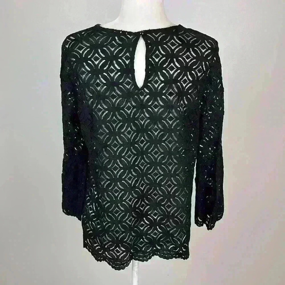 H&M Black See-Through Blouse Size Large - Picture 4 of 7